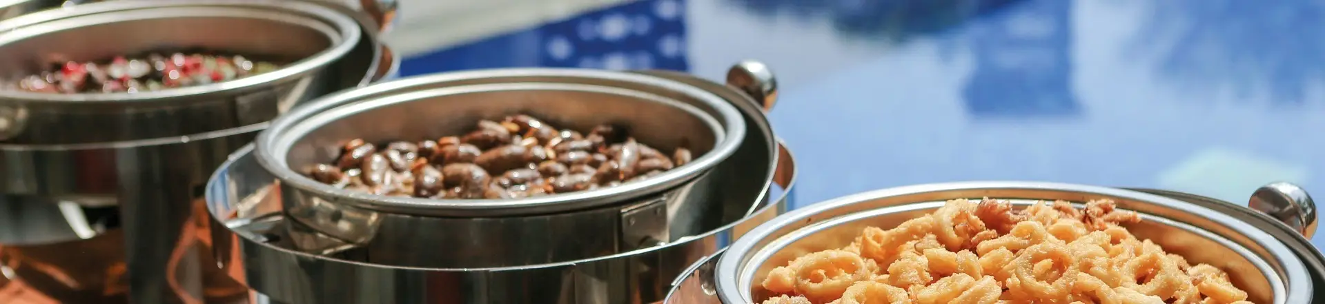 3 dishes with cooked food